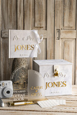  CARD BOXES velvet card boxes White gold Velvet Set Card Box with lock & Polaroid Guestbook & Cards gifts Sign and instax instruction sign combo and pens set, Wedding Card Box with Lid Instant Instax Guestbook Wedding Money Box Sing Guestbook Set54
