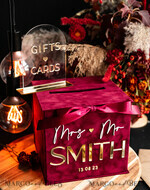 CARD BOXES velvet card boxes burgundy Card Box & arch acrylic sign , Maroon Wedding Card Box with Lid, Marsala Wedding Money Box, Wedding Card Box with slot  cards & gift Arch acrylic sign set33