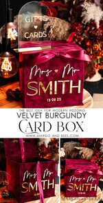  CARD BOXES velvet card boxes burgundy Card Box & arch acrylic sign , Maroon Wedding Card Box with Lid, Marsala Wedding Money Box, Wedding Card Box with slot  cards & gift Arch acrylic sign set33