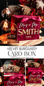  CARD BOXES velvet card boxes burgundy Card Box & arch acrylic sign , Maroon Wedding Card Box with Lid, Marsala Wedding Money Box, Wedding Card Box with slot  cards & gift Arch acrylic sign set33