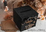  CARD BOXES velvet card boxes Black Gold Gift Card Box, Velvet new Years wedding wishing well  money gift card box, Halloween Personalized Wedding Card Box, Black Gold Luxury Card Box,  Elegant Wedding Card Box with Lid19