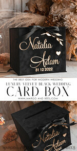  CARD BOXES velvet card boxes Black Gold Gift Card Box, Velvet new Years wedding wishing well  money gift card box, Halloween Personalized Wedding Card Box, Black Gold Luxury Card Box,  Elegant Wedding Card Box with Lid19