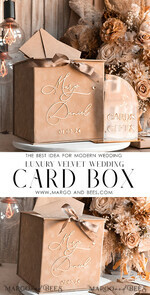  CARD BOXES velvet card boxes Velvet Taupe Card Box &  Plexi sign set, Wedding Card Box with Lid, Beige Gold Wedding Money Box, Nude Wedding Card Box with slot, cards and gift Arch acrylic sign set27