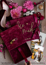 PHOTO ALBUM/ PHOTO BOX  Velvet Photo Box Photographer Box  Memory Bundle Burgundy Velvet Photo Boxes set of 2 , Large  Maroon Photographer Box, Regular Marsala Gold Wedding Memory Box, Gold Mirror Custom Keepsake Box, Photographer Gifts for Clients, Wedding Pictures packaging, Custom photography Copper box29