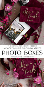 PHOTO ALBUM/ PHOTO BOX  Velvet Photo Box Photographer Box  Memory Bundle Burgundy Velvet Photo Boxes set of 2 , Large  Maroon Photographer Box, Regular Marsala Gold Wedding Memory Box, Gold Mirror Custom Keepsake Box, Photographer Gifts for Clients, Wedding Pictures packaging, Custom photography Copper box29