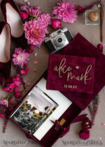 PHOTO ALBUM/ PHOTO BOX  Velvet Photo Box Photographer Box  Memory Bundle Burgundy Velvet Photo Boxes set of 2 , Large  Maroon Photographer Box, Regular Marsala Gold Wedding Memory Box, Gold Mirror Custom Keepsake Box, Photographer Gifts for Clients, Wedding Pictures packaging, Custom photography Copper box29