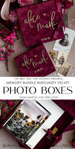 PHOTO ALBUM/ PHOTO BOX  Velvet Photo Box Photographer Box  Memory Bundle Burgundy Velvet Photo Boxes set of 2 , Large  Maroon Photographer Box, Regular Marsala Gold Wedding Memory Box, Gold Mirror Custom Keepsake Box, Photographer Gifts for Clients, Wedding Pictures packaging, Custom photography Copper box29