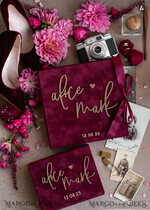 PHOTO ALBUM/ PHOTO BOX  Velvet Photo Box Photographer Box  Memory Bundle Burgundy Velvet Photo Boxes set of 2 , Large  Maroon Photographer Box, Regular Marsala Gold Wedding Memory Box, Gold Mirror Custom Keepsake Box, Photographer Gifts for Clients, Wedding Pictures packaging, Custom photography Copper box29