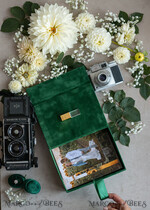 PHOTO ALBUM/ PHOTO BOX  Velvet Photo Box Photographer Box  Emerald Green Velvet Photo Box Photographer Wedding Memory Box, Greenery Custom Keepsake Box, Garden Photographer Gifts for Clients, Wedding Pictures packaging, Custom photography box18