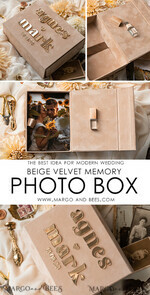 PHOTO ALBUM/ PHOTO BOX  Velvet Photo Box Photographer Box  Tan Velvet Photo Box Photographer Box Wedding Memory Box, Beige Custom Keepsake Box, Taupe Photographer Gifts for Clients, Wedding Pictures packaging, Custom photography Nude box34