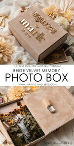 PHOTO ALBUM/ PHOTO BOX  Velvet Photo Box Photographer Box  Tan Velvet Photo Box Photographer Box Wedding Memory Box, Beige Custom Keepsake Box, Taupe Photographer Gifts for Clients, Wedding Pictures packaging, Custom photography Nude box34