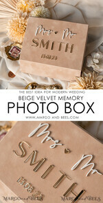 PHOTO ALBUM/ PHOTO BOX  Velvet Photo Box Photographer Box  Tan Velvet Photo Box Photographer Box Wedding Memory Box, Beige Custom Keepsake Box, Taupe Photographer Gifts for Clients, Wedding Pictures packaging, Custom photography Nude box34