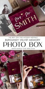 PHOTO ALBUM/ PHOTO BOX  Velvet Photo Box Photographer Box  Burgundy Velvet Photo Box, Maroon Photographer Box, Marsala Gold Wedding Memory Box, Gold Mirror Custom Keepsake Box, Photographer Gifts for Clients, Wedding Pictures packaging, Custom photography Copper box17