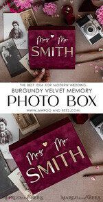 PHOTO ALBUM/ PHOTO BOX  Velvet Photo Box Photographer Box  Burgundy Velvet Photo Box, Maroon Photographer Box, Marsala Gold Wedding Memory Box, Gold Mirror Custom Keepsake Box, Photographer Gifts for Clients, Wedding Pictures packaging, Custom photography Copper box17