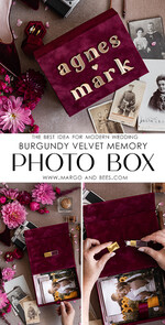 PHOTO ALBUM/ PHOTO BOX  Velvet Photo Box Photographer Box  Burgundy Velvet Photo Box, Maroon Photographer Box, Marsala Gold Wedding Memory Box, Gold Mirror Custom Keepsake Box, Photographer Gifts for Clients, Wedding Pictures packaging, Custom photography Copper box26
