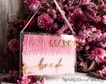 FLOWER GIRL / Page Boy SIGNS acrylic flower girl / page boy signs Personalised acrylic wedding sign, mauve transparent acrylic Page boy sign, dusty rose transparent acrylic flower girl sign, plum page boy wedding day sign, boho glam plum transparent acrylic wedding decor for flower girl, daddy its time to give mummy our last name, arch clear transparent acrylic here comes the bride9