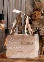 FLOWER GIRL / Page Boy SIGNS acrylic flower girl / page boy signs Personalised Arch acrylic wedding Page Boy sign, Ombre Beige Gold acrylic Page boy sign, painted plexi glass acrylic flower girl sign, flower girl wedding day sign, boho glam arch gold acrylic wedding decor for flower girl, daddy its time to give mummy our last name, arch acrylic here comes the bride21