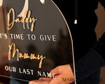 FLOWER GIRL / Page Boy SIGNS acrylic flower girl / page boy signs Personalised acrylic wedding sign, clear transparent acrylic Page boy sign, clear transparent acrylic flower girl sign, flower girl wedding day sign, boho glam clear transparent acrylic wedding decor for flower girl, daddy its time to give mummy our last name, arch clear transparent acrylic here comes the bride23