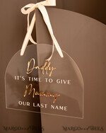 FLOWER GIRL / Page Boy SIGNS acrylic flower girl / page boy signs Personalised acrylic wedding sign, clear transparent acrylic Page boy sign, clear transparent acrylic flower girl sign, flower girl wedding day sign, boho glam clear transparent acrylic wedding decor for flower girl, daddy its time to give mummy our last name, arch clear transparent acrylic here comes the bride23