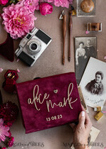 PHOTO ALBUM/ PHOTO BOX  Memory Bundle PhotoBox Gustbooks Vows Maroon Velvet Bundle Wedding Keepsake Set- Burgundy Velvet Guestbook & sign, Fall Masrala Golden Photobox for pictures30