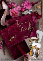 PHOTO ALBUM/ PHOTO BOX  Memory Bundle PhotoBox Gustbooks Vows Maroon Velvet Bundle Wedding Keepsake Set- Burgundy Velvet Guestbook & sign, Fall Masrala Golden Photobox for pictures30