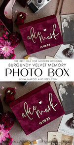 PHOTO ALBUM/ PHOTO BOX  Memory Bundle PhotoBox Gustbooks Vows Maroon Velvet Bundle Wedding Keepsake Set- Burgundy Velvet Guestbook & sign, Fall Masrala Golden Photobox for pictures30