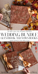 HOCHZEITS-GÄSTEBÜCHER Bundle Gustbooks & Vows Set Bundle Personalisierte Hochzeitsgäste Buch & Maßgeschneiderte Hochzeitsgelübde Set aus zwei - Bundle Gästebuch und Gelübde Bücher29