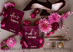HOCHZEITS-GÄSTEBÜCHER Bundle Gustbooks & Vows Set Personalisierte Hochzeits-Maronne Gästebuch & maßgeschneiderte Hochzeitsburgunder Samt-Eheversprechen Set von zwei - Bundle Gold Gästebuch und Eheversprechen Bücher24