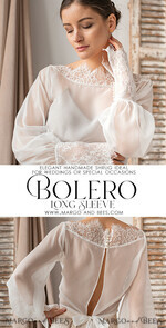 BRIDE bolero, robes, garter LACE WEDDING BOLERO Ivory Silk and Lace Wedding bolero long sleeve, Shrug Women Wedding, Bridal Backless Coverup, Ivory Blouse for Bride, Bridal Lace Blouse, dress capalet22