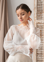 BRIDE bolero, robes, garter LACE WEDDING BOLERO Ivory Silk and Lace Wedding bolero long sleeve, Shrug Women Wedding, Bridal Backless Coverup, Ivory Blouse for Bride, Bridal Lace Blouse, dress capalet22