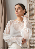 BRIDE bolero, robes, garter LACE WEDDING BOLERO Ivory Silk and Lace Wedding bolero long sleeve, Shrug Women Wedding, Bridal Backless Coverup, Ivory Blouse for Bride, Bridal Lace Blouse, dress capalet22