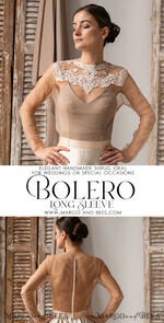 BRIDE bolero, robes, garter LACE WEDDING BOLERO Ivory Lace Wedding bolero long sleeve, Boho Shrug Women Wedding, Bridal Backless Coverup, Ivory Blouse for Bride, Bridal Lace Blouse, dress capalet8