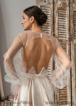 BRIDE bolero, robes, garter LACE WEDDING BOLERO Ivory tulle Wedding bolero puff sleeve, Shrug Women Wedding, Bridal Backless Coverup, Ivory Blouse for Bride, Bridal Tulle Blouse, dress capalet13