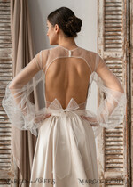 BRIDE bolero, robes, garter LACE WEDDING BOLERO Ivory tulle Wedding bolero puff sleeve, Shrug Women Wedding, Bridal Backless Coverup, Ivory Blouse for Bride, Bridal Tulle Blouse, dress capalet13