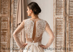 BRIDE bolero, robes, garter LACE WEDDING BOLERO Ivory Lace Wedding bolero long sleeve, Shrug Women Wedding, Bridal Backless Coverup, Nude Blouse for Bride, Wedding Dress Topper13