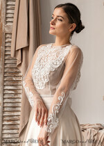 BRIDE bolero, robes, garter LACE WEDDING BOLERO Ivory Lace Wedding bolero long sleeve, Shrug Women Wedding, Bridal Backless Coverup, Nude Blouse for Bride, Wedding Dress Topper13