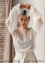 BRIDE bolero, robes, garter LACE WEDDING BOLERO Ivory Silk Wedding bolero long sleeve, Shrug Women Wedding, Bridal Modest Coverup, Boho Blouse for Bride, Bridal Lace Blouse, dress capalet30
