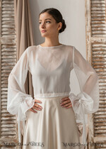 BRIDE bolero, robes, garter LACE WEDDING BOLERO Ivory Silk Wedding bolero long sleeve, Shrug Women Wedding, Bridal Modest Coverup, Boho Blouse for Bride, Bridal Lace Blouse, dress capalet30