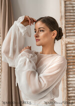 BRIDE bolero, robes, garter LACE WEDDING BOLERO Ivory Silk Wedding bolero long sleeve, Shrug Women Wedding, Bridal Modest Coverup, Boho Blouse for Bride, Bridal Lace Blouse, dress capalet30