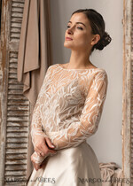 BRIDE bolero, robes, garter LACE WEDDING BOLERO Ivory Lace Wedding bolero puff sleeve, Shrug Women Wedding, Bridal Backless Coverup, Ivory Blouse for Bride, Bridal Lace Blouse, dress capalet8