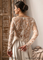 BRIDE bolero, robes, garter LACE WEDDING BOLERO Ivory Lace Wedding bolero puff sleeve, Shrug Women Wedding, Bridal Backless Coverup, Ivory Blouse for Bride, Bridal Lace Blouse, dress capalet8