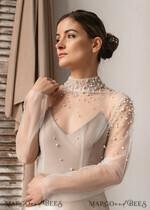 BRIDE bolero, robes, garter LACE WEDDING BOLERO Ivory tulle Wedding bolero long sleeve, Shrug Women Wedding, Bridal Coverup, Ivory Blouse for Bride, Bridal Tulle Blouse, dress capalet13