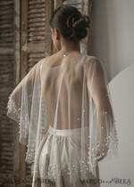 BRAUT Bolero, Kleider, Strumpfband SPITZEN HOCHZEITSBOLERO Elfenbein Tüll Hochzeitsbolero, Shrug Frauen Hochzeit, Brautcover, Elfenbein Bluse für die Braut, Braut Tüll Bluse, Kleid Capalet17