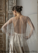 BRAUT Bolero, Kleider, Strumpfband SPITZEN HOCHZEITSBOLERO Elfenbein Tüll Hochzeitsbolero, Shrug Frauen Hochzeit, Brautcover, Elfenbein Bluse für die Braut, Braut Tüll Bluse, Kleid Capalet17