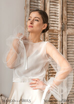 BRIDE bolero, robes, garter LACE WEDDING BOLERO Ivory Silk Wedding bolero long sleeve, Shrug Women Wedding, Bridal Modest Coverup, Boho Blouse for Bride, Bridal Lace Blouse, dress capalet21