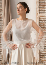 BRIDE bolero, robes, garter LACE WEDDING BOLERO Ivory Silk Wedding bolero long sleeve, Shrug Women Wedding, Bridal Modest Coverup, Boho Blouse for Bride, Bridal Lace Blouse, dress capalet21