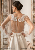 BRIDE bolero, robes, garter LACE WEDDING BOLERO Ivory Lace Wedding bolero long sleeve, Shrug Women Wedding, Bridal Backless Coverup, Ivory Blouse for Bride, Bridal Lace Blouse, dress capalet32