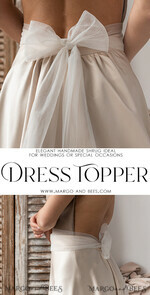 BRIDE bolero, robes, garter LACE WEDDING BOLERO Ivory Tulle Wedding Dress Topper, Wedding Dress Tulle scarf, Back Mesh Bow, Tulle dress bow6