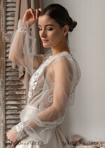BRIDE bolero, robes, garter LACE WEDDING BOLERO Ivory Lace Wedding bolero long sleeve, Shrug Women Wedding, Bridal Backless Coverup, Boho Blouse for Bride, Wedding Dress Topper17
