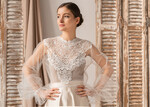 BRIDE bolero, robes, garter LACE WEDDING BOLERO Ivory Lace Wedding bolero puff sleeve, Shrug Women Wedding, Bridal Backless Coverup, Ivory Blouse for Bride, Bridal Lace Blouse, dress capalet12